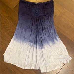 Blue Ombré Strapless Dress